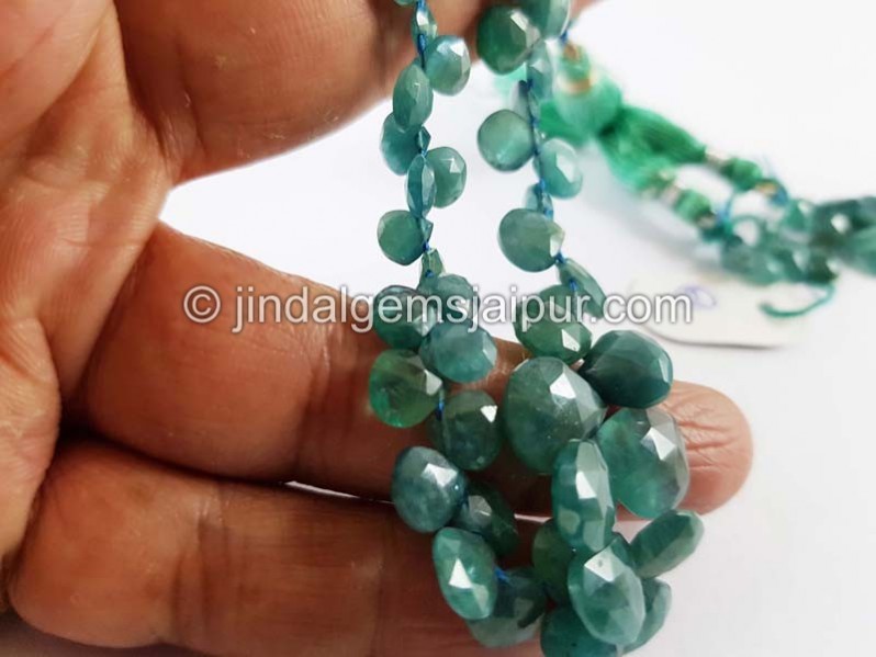 Blue Grandidierite Faceted Heart Beads