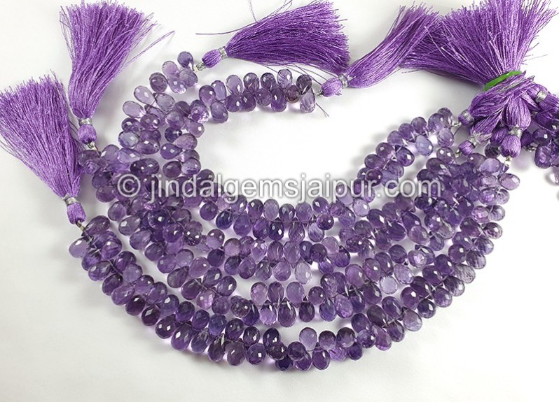 Amethyst Faceted Drops Shape Small Beads