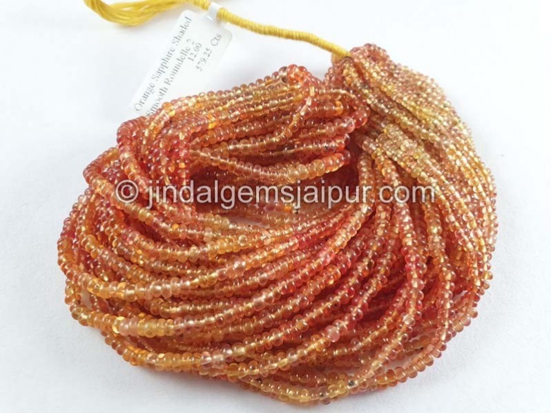 Orange Sapphire Smooth Roundelle Beads -- SPPH188