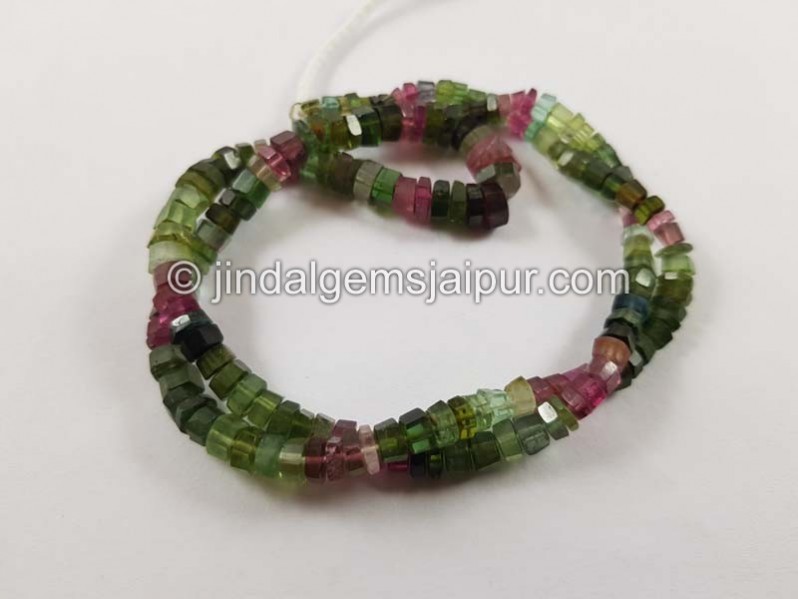 Tourmaline Step Cut Roundelle Beads
