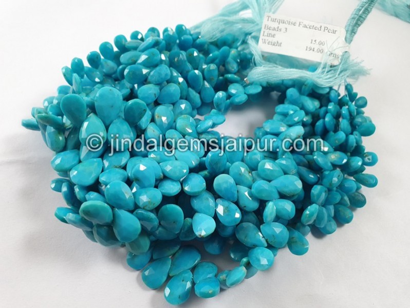 Turquoise Faceted Pear Shape Beads