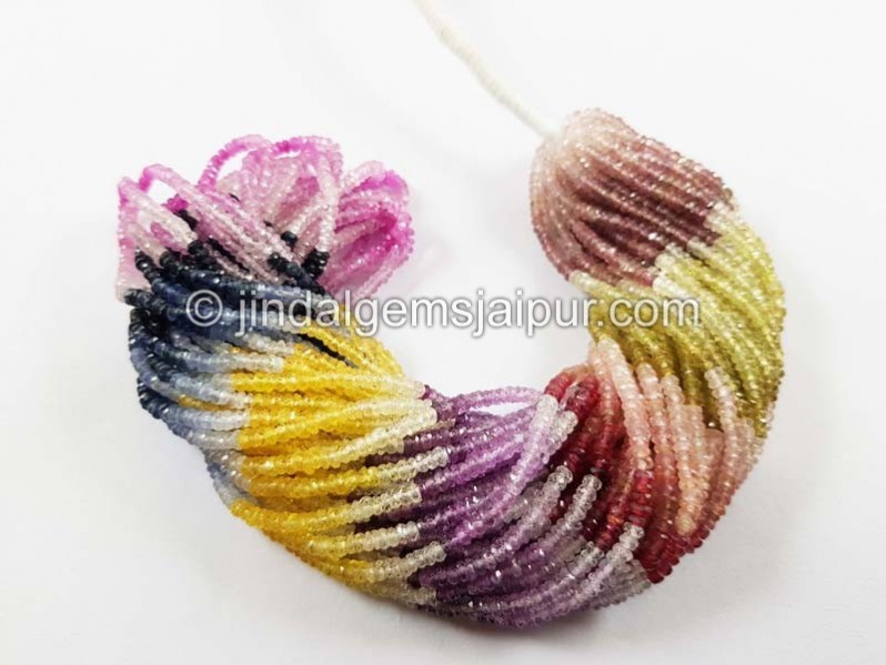 Multi Sapphire Faceted Roundelle Beads