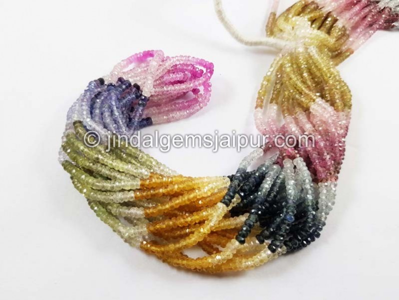 Multi Sapphire Faceted Roundelle Beads
