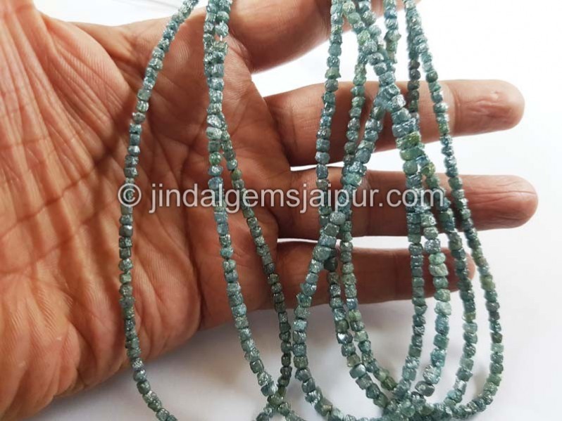 Blue Diamond Far Rough Cube Beads