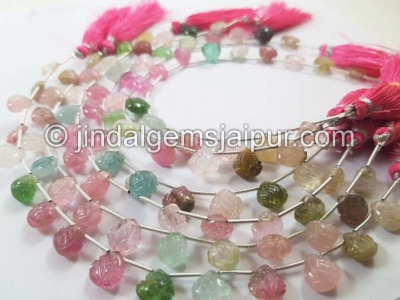 Afghan Tourmaline Carved Heart Beads