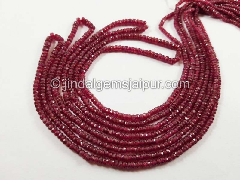 Ruby Faceted Roundelle Beads