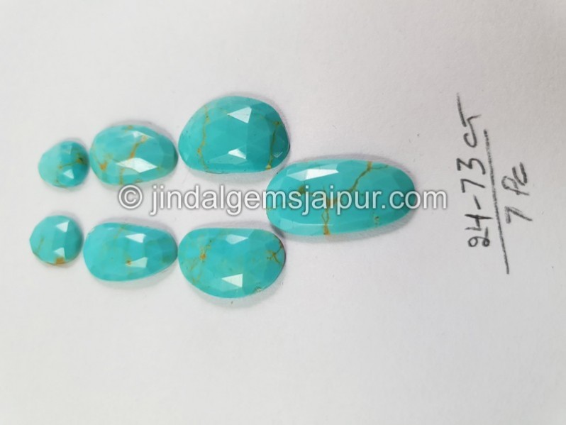 Golden Spiderweb Turquoise Rose Cut Slices