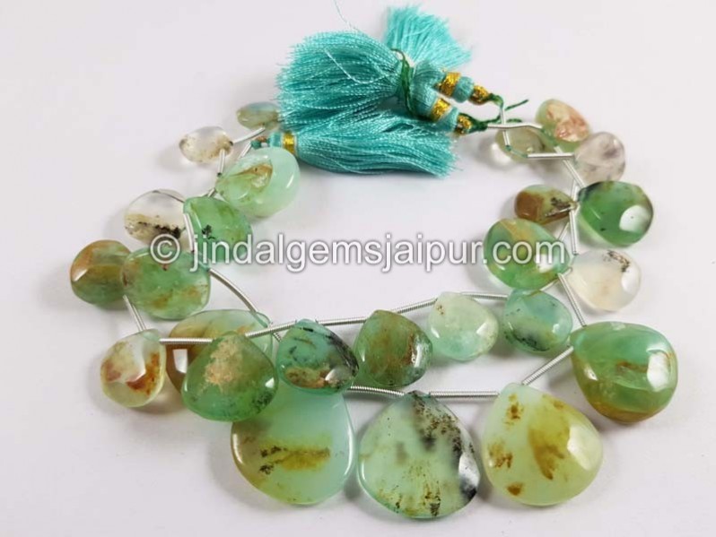 Natural Peruvian Opal Smooth Heart Beads