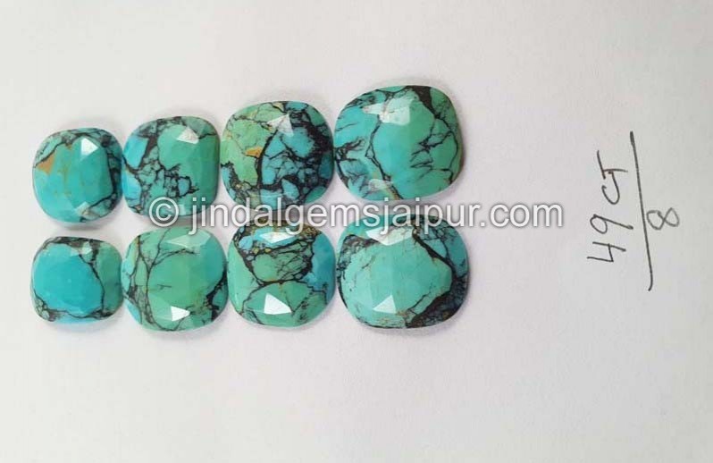 Black Spiderweb Turquoise Rose Cut Slices