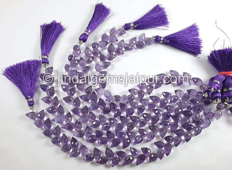 Amethyst Faceted Tulip Drops Shape Big Beads