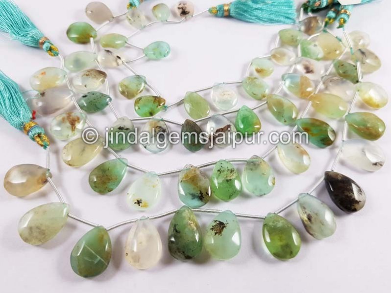 Natural Peruvian Opal Smooth Pear Beads
