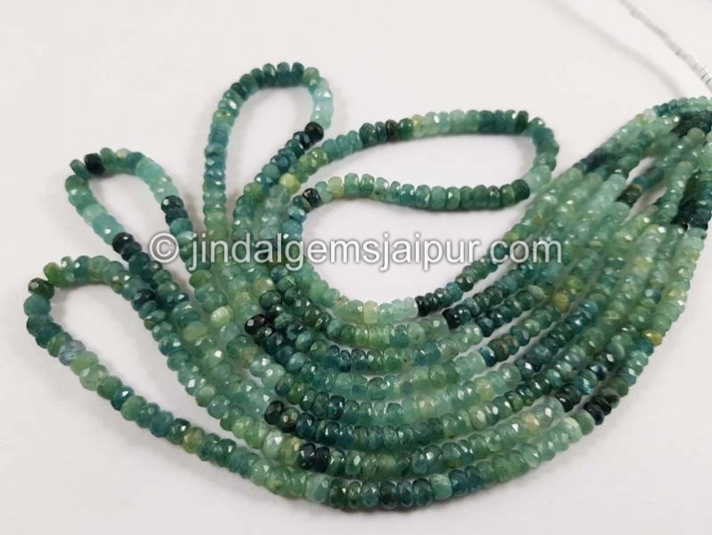 Grandidierite Shaded Faceted Roundelle Beads