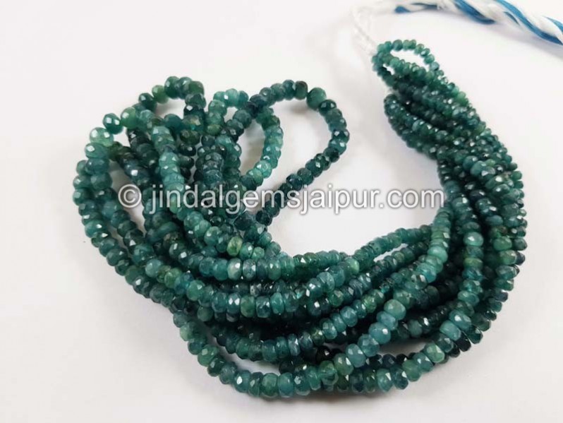 Indicolite Blue Grandidierite Faceted Roundelle Beads