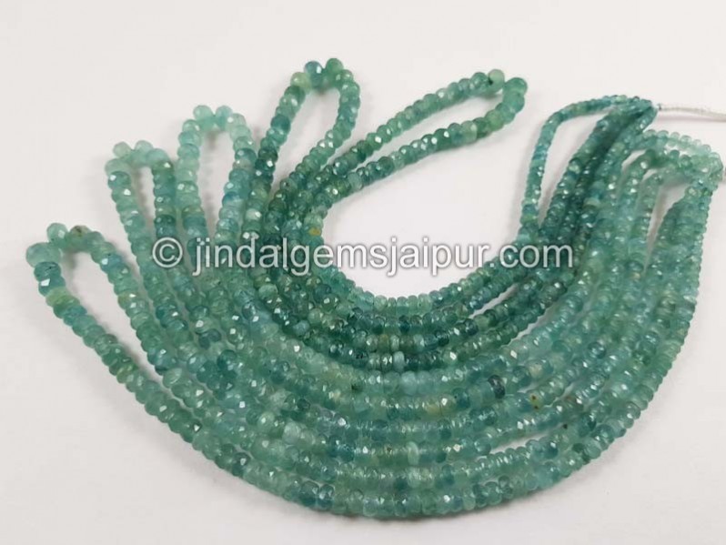 Light Paraiba Grandidierite Faceted Roundelle Beads