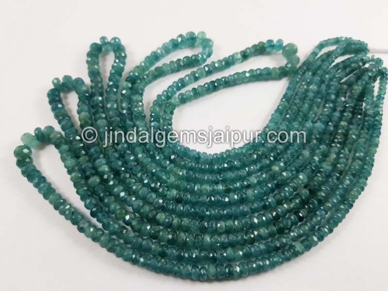 Blue Grandidierite Faceted Roundelle Beads