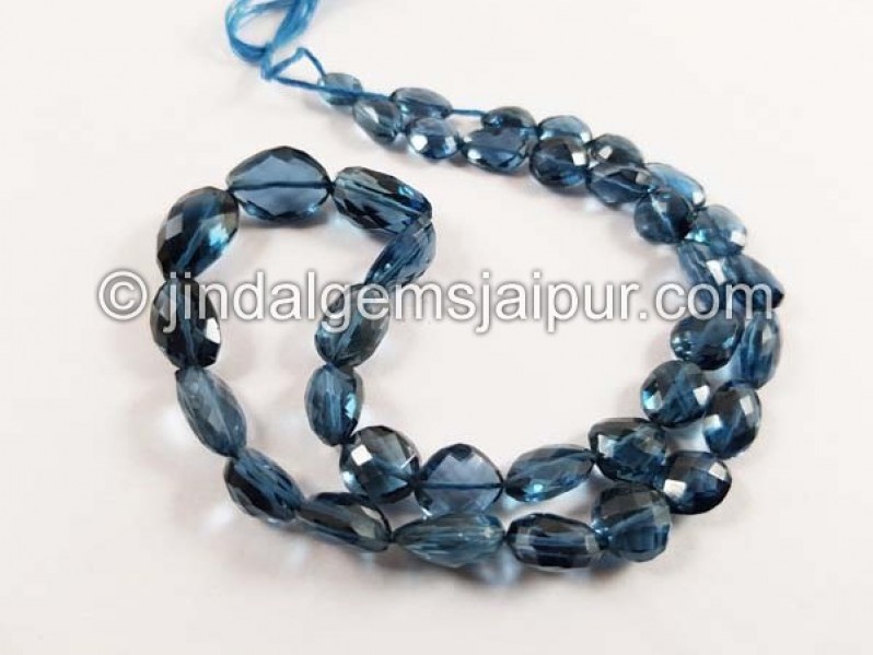 London Blue Topaz Far Faceted Nuggets Shape Beads
