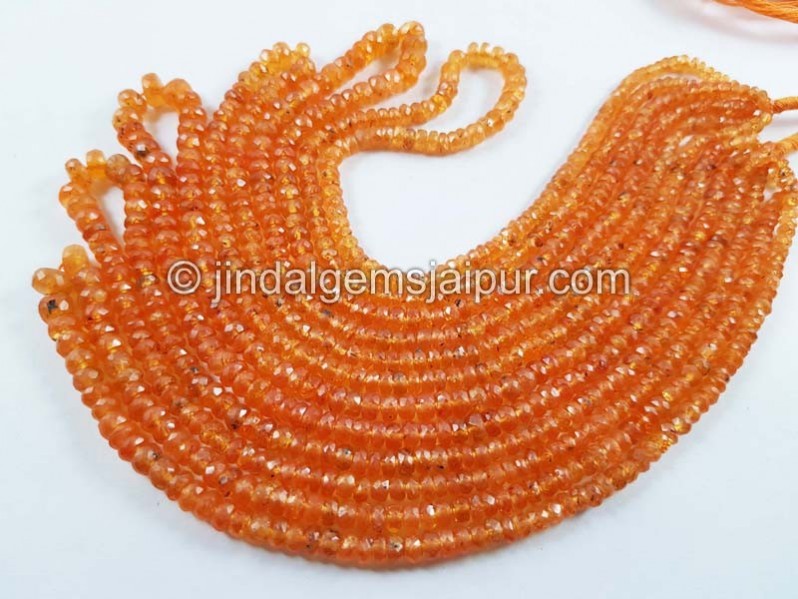 Mandarin Garnet Faceted Roundelle Beads