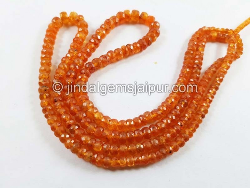 Mandarin Garnet Faceted Roundelle Beads