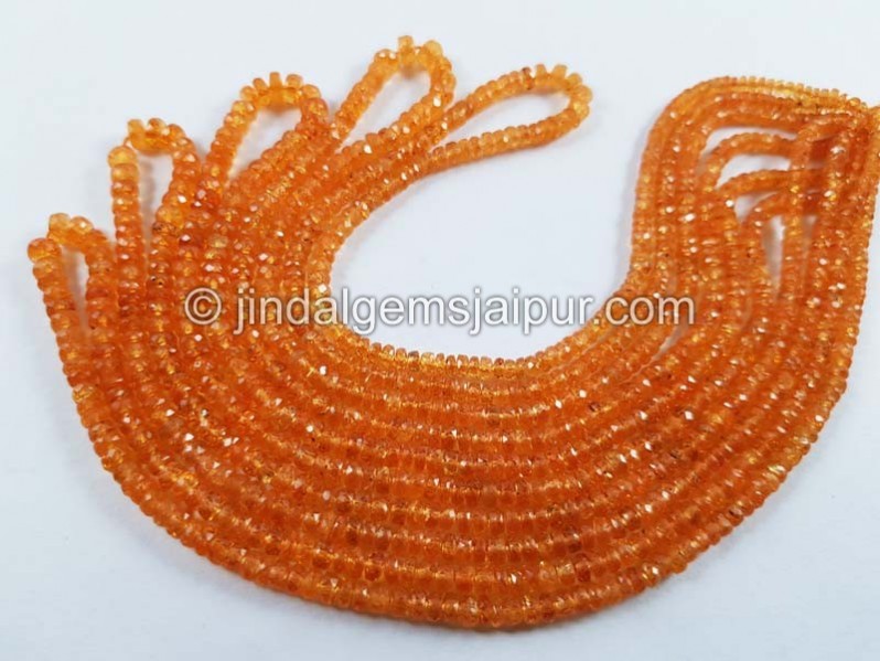 Mandarin Garnet Faceted Roundelle Beads