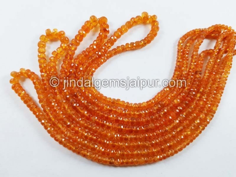 Mandarin Garnet Far Faceted Roundelle Beads