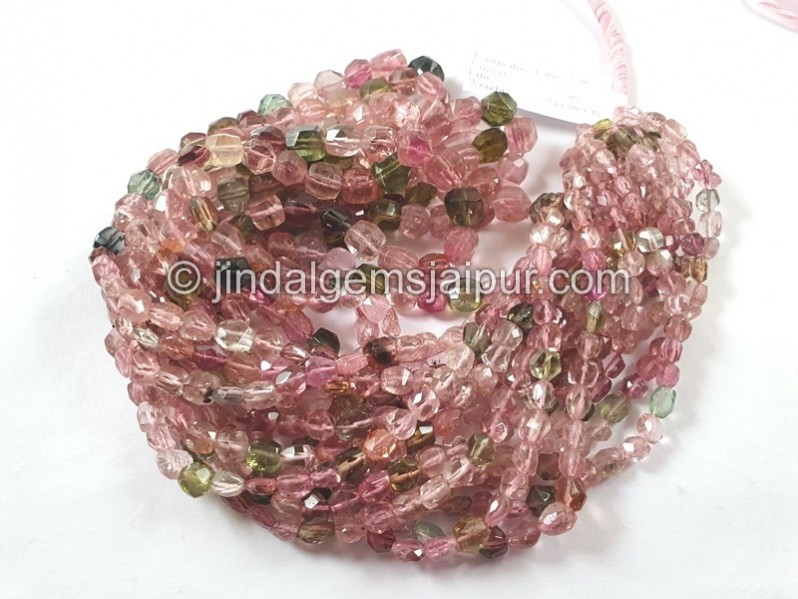 Tourmaline Step Cut Bicone Beads