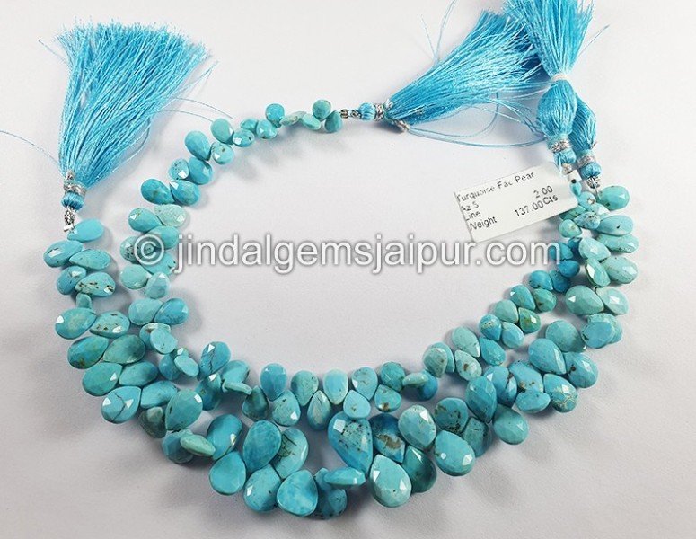 Turquoise Faceted Pear Shape Beads