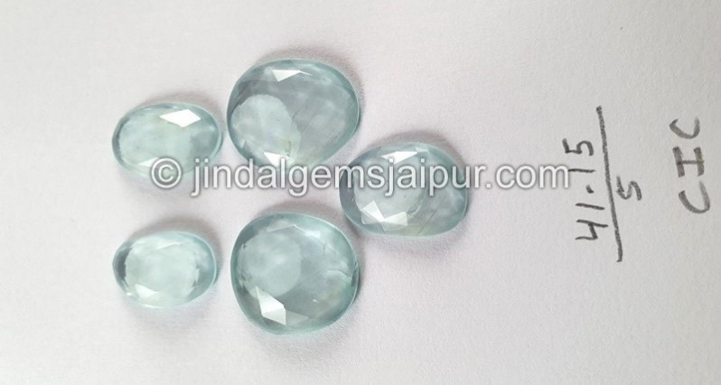 Milky Aquamarine Rose Cut Slices -- DEAQMA125