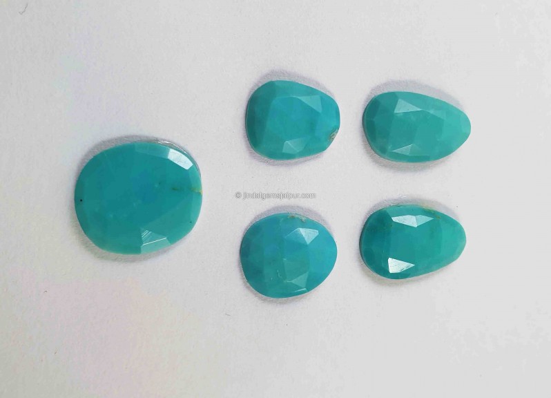 Turquoise Rose cut Slices