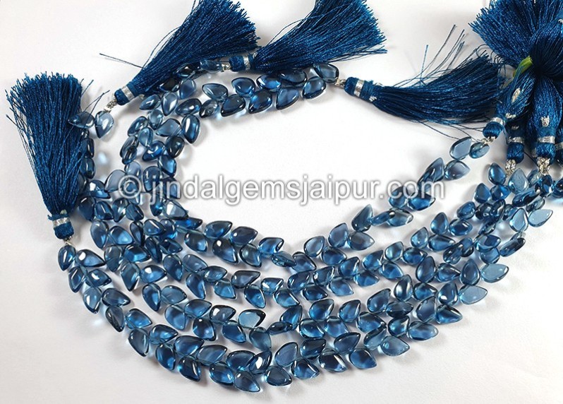 London Blue Topaz Smooth Tulip Pear Shape Small Beads