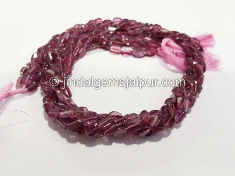 Rhododlite Garnet Flat Faceted Nugget Beads