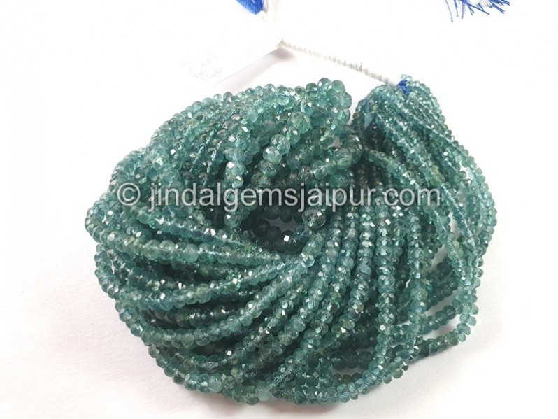 Indicolite Blue Tourmaline Faceted Roundelle Beads