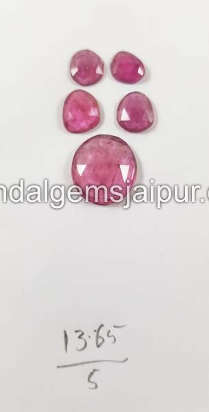 Rubellite Rose Cut Slices