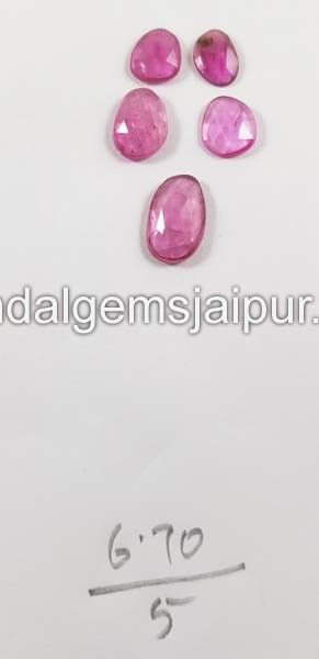 Rubellite Rose Cut Slices