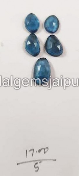 London Blue Topaz Rose Cut Slices