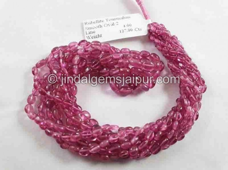 Rubellite Smooth Oval Beads