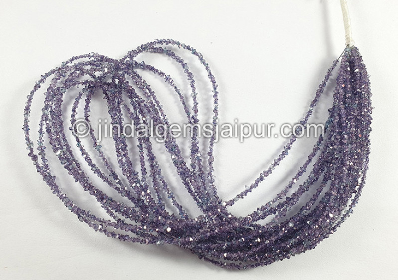 Deep Purple Double Terminated Diamond Quartz Beads