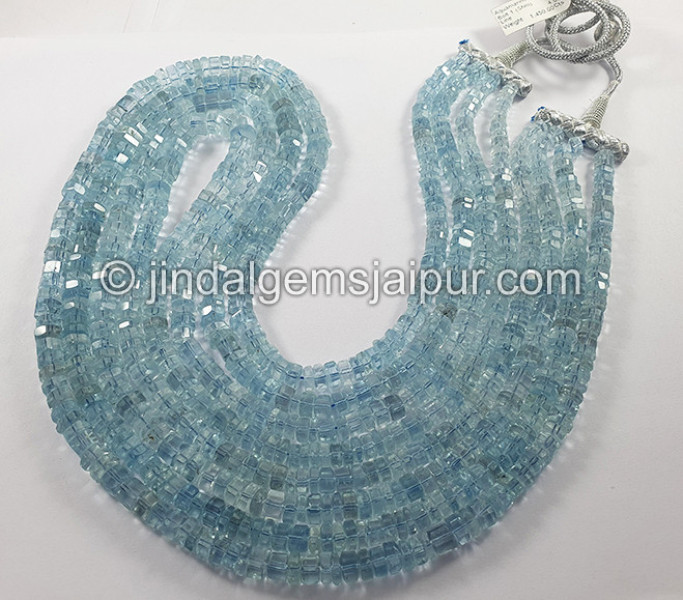 Aquamarine Step Cut Bolt Shape Beads