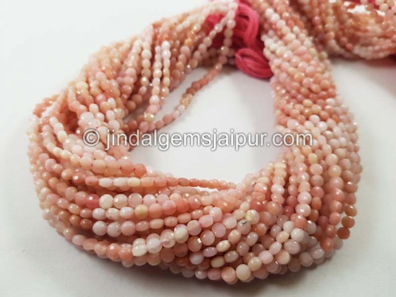 Pink Opal Shaded Faceted Coin Beads