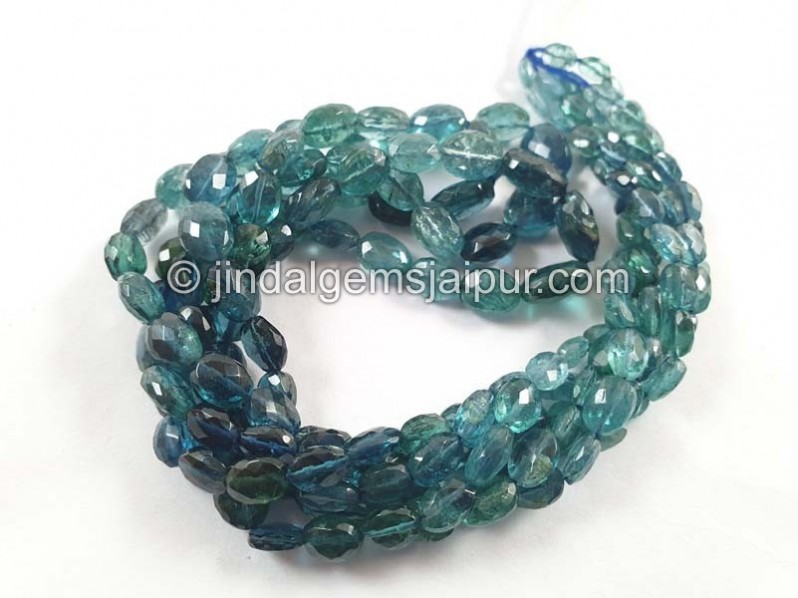 Blue Tourmaline Shaded Faceted Oval Beads