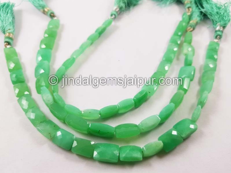 Chrysoprase faceted chicklet beads