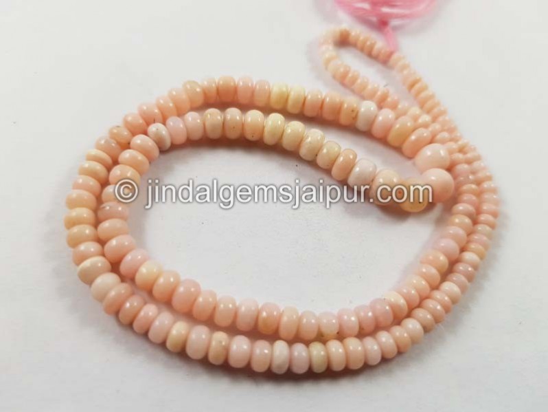 Pink Opal Smooth Roundelle Beads
