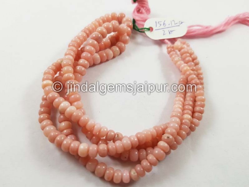 Pink Opal Smooth Roundelle Beads