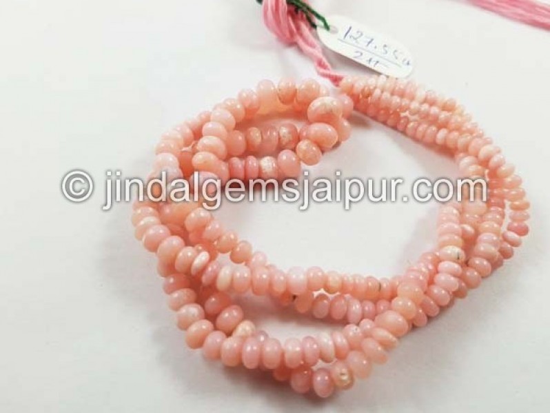 Pink Opal Smooth Roundelle Beads