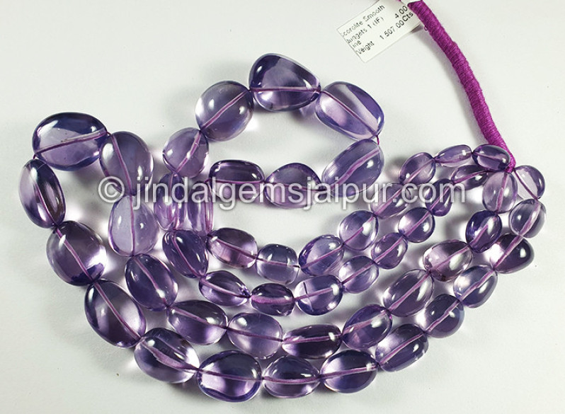 Scorolite Or Lavender Quartz Smooth Nuggets Shape Beads