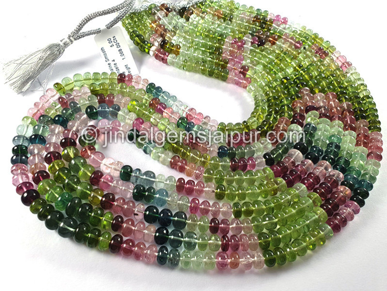 Tourmaline Smooth Roundelle Shape Beads