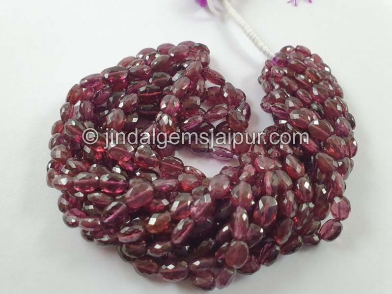 Rhodolite Garnet Faceted Oval Beads