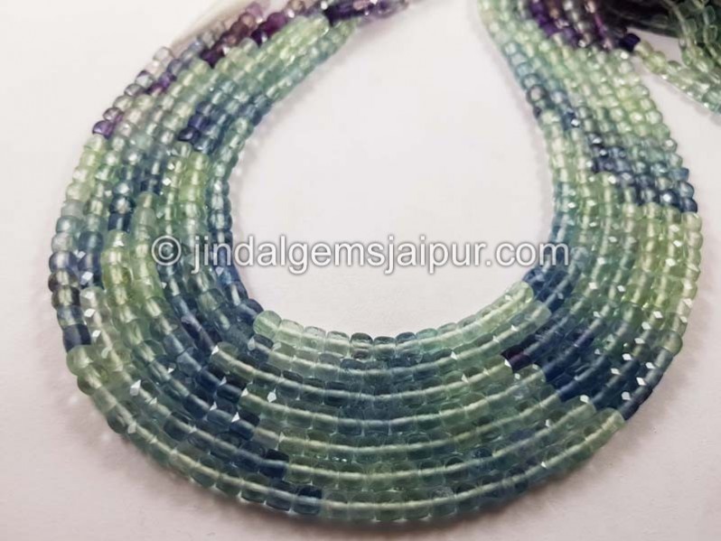 Fluorite micro cut cube beads