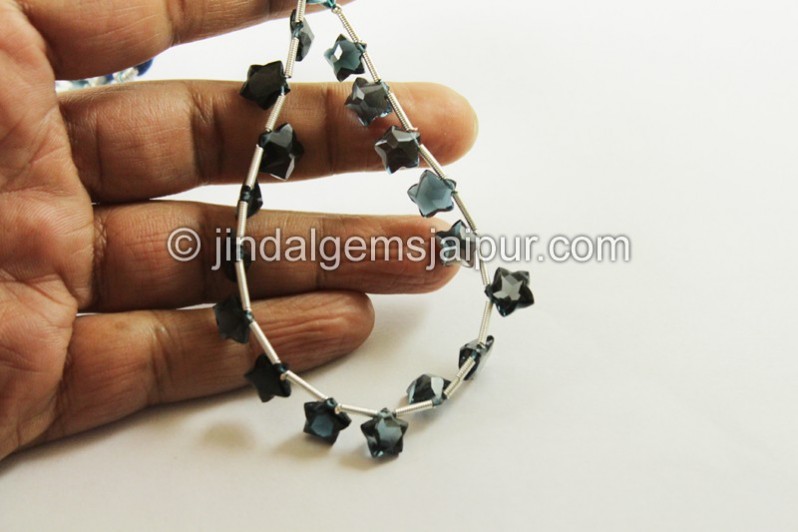 London Blue Topaz Far Star Cut Beads