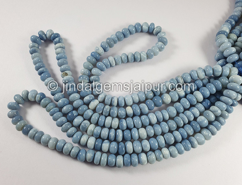 Blue Opal Smooth Roundelle Shape Beads