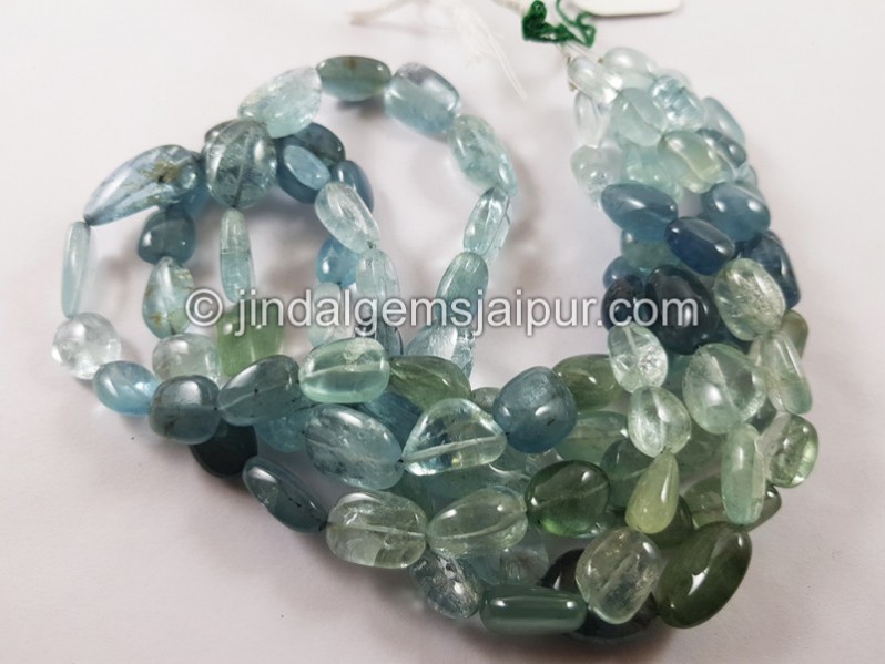 Multi Aquamarine Shaded Far Smooth Nuggets